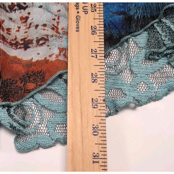 Adore Artsy Sleeveless Blouse Top Womens M Multicolor Mixed Media Flowy Fairy - Picture 14 of 16